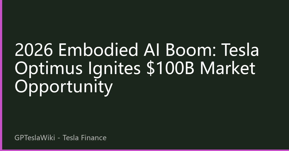 2026 Embodied AI Boom: Tesla Optimus Ignites $100B Market Opportunity