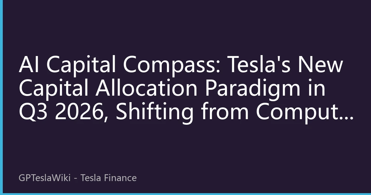 AI Capital Compass: Tesla's New Capital Allocation Paradigm in Q3 2026, Shifting from Compute Stacking to Embodied AI Mass Production Ramp-up