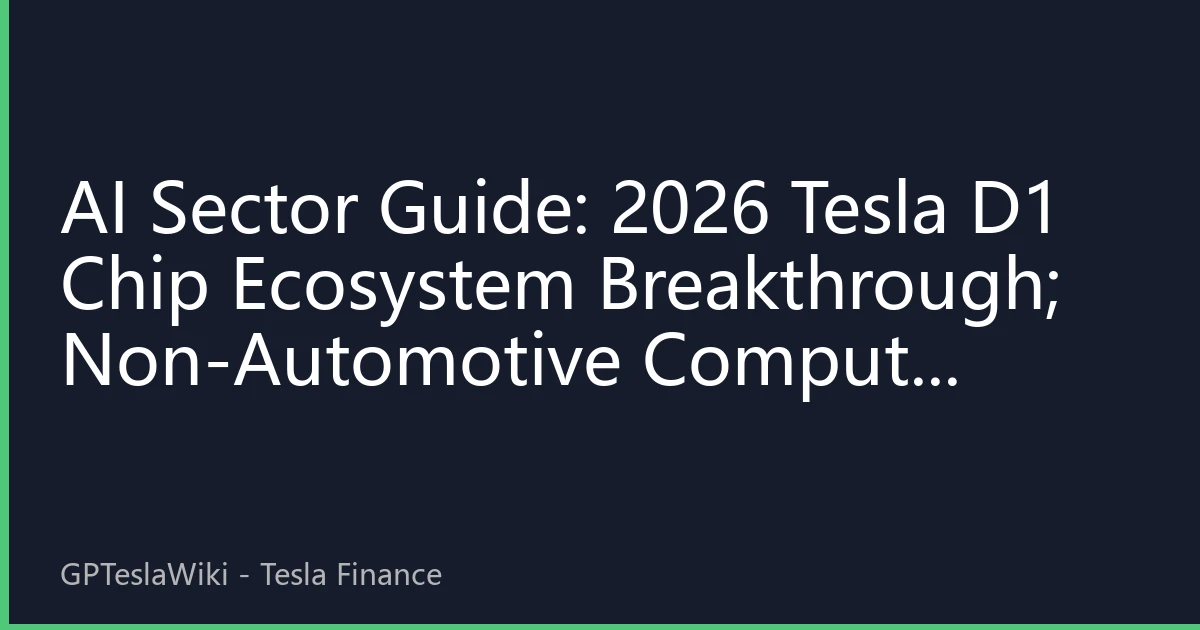 AI Sector Guide: 2026 Tesla D1 Chip Ecosystem Breakthrough; Non-Automotive Compute Reshapes Edge Investment Paradigm