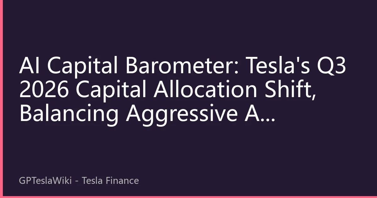 AI Capital Barometer: Tesla's Q3 2026 Capital Allocation Shift, Balancing Aggressive AI Investment with Shareholder Returns