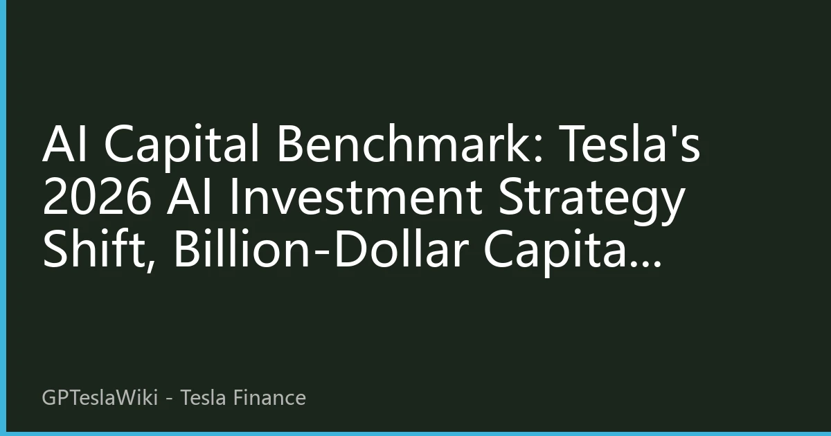 AI Capital Benchmark: Tesla's 2026 AI Investment Strategy Shift, Billion-Dollar Capital Restructuring Autonomous Driving and Robot Valuation Logic