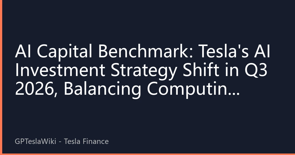 AI Capital Benchmark: Tesla's AI Investment Strategy Shift in Q3 2026, Balancing Computing Power and Commercialization