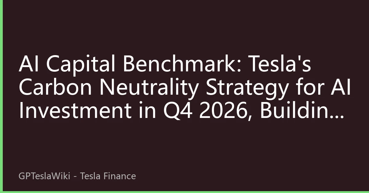 AI Capital Benchmark: Tesla's Carbon Neutrality Strategy for AI Investment in Q4 2026, Building a $100 Billion Green AI Ecosystem