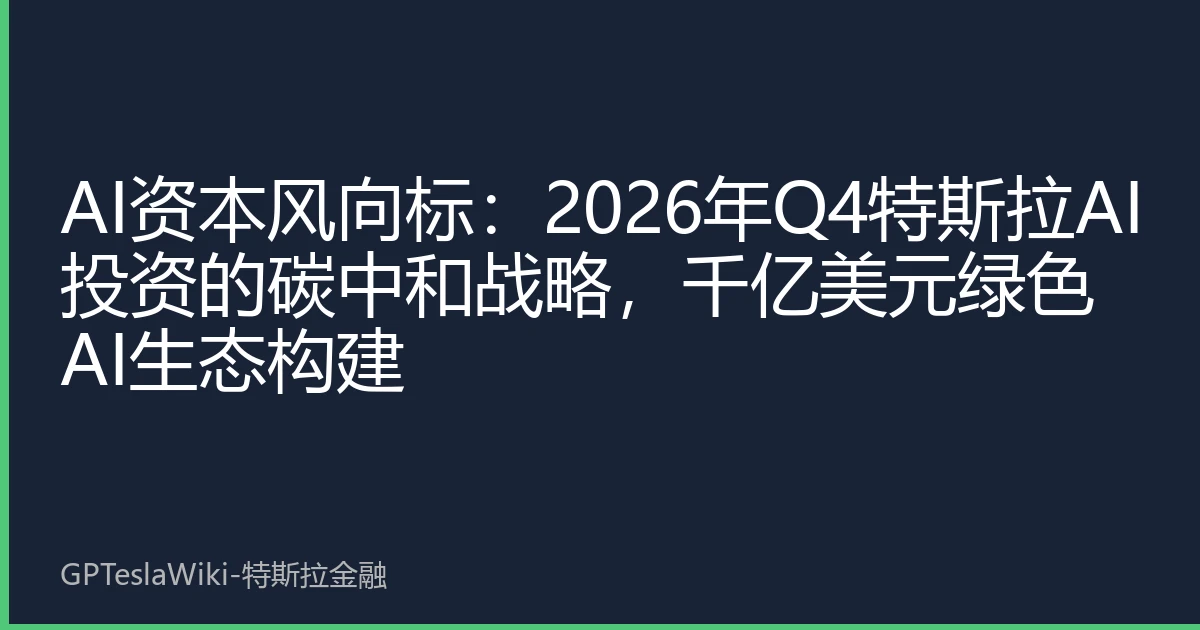 AI资本风向标：2026年Q4特斯拉AI投资的碳中和战略，千亿美元绿色AI生态构建
